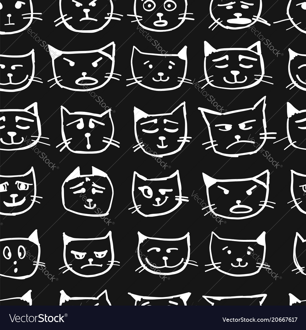 Cat faces seamless pattern for your design