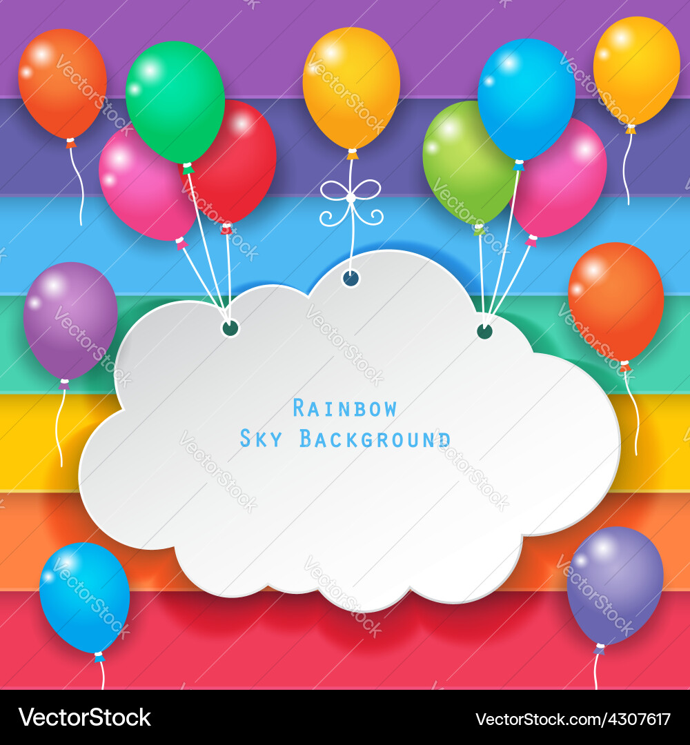 Clouds and rainbow sky background Royalty Free Vector Image