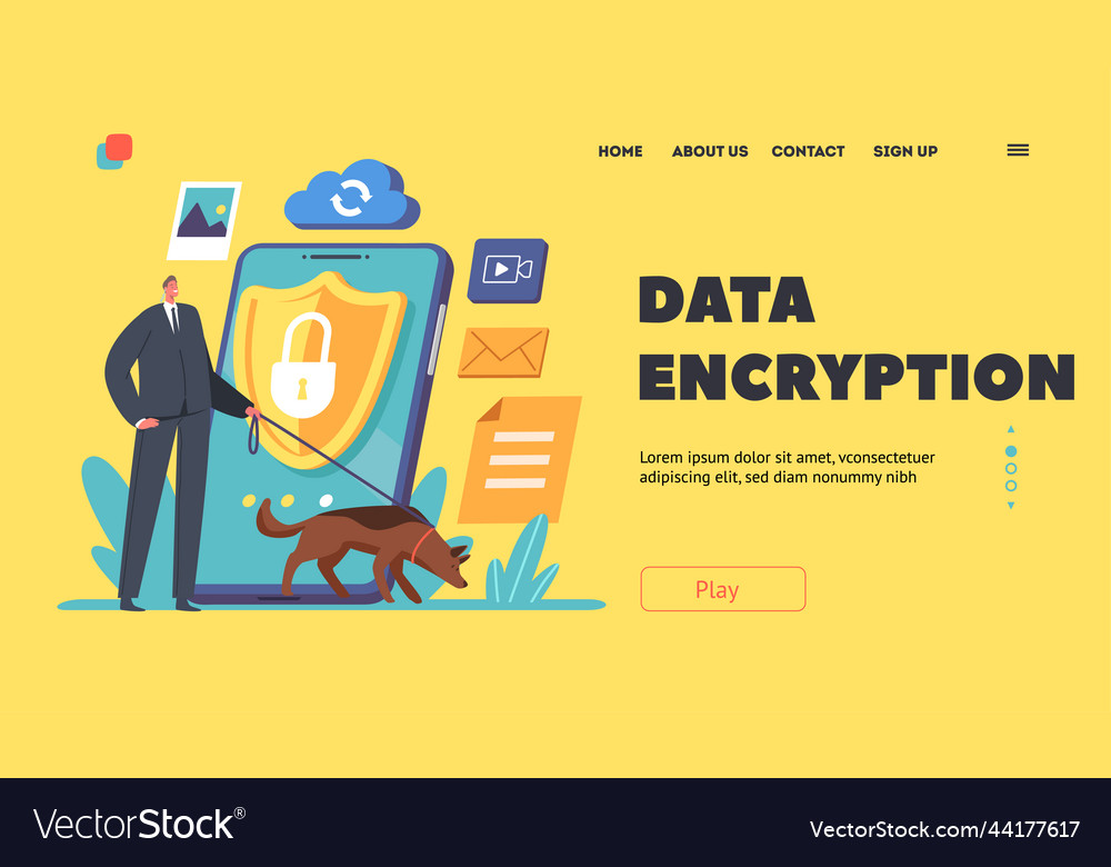 Data encryption landing page template security