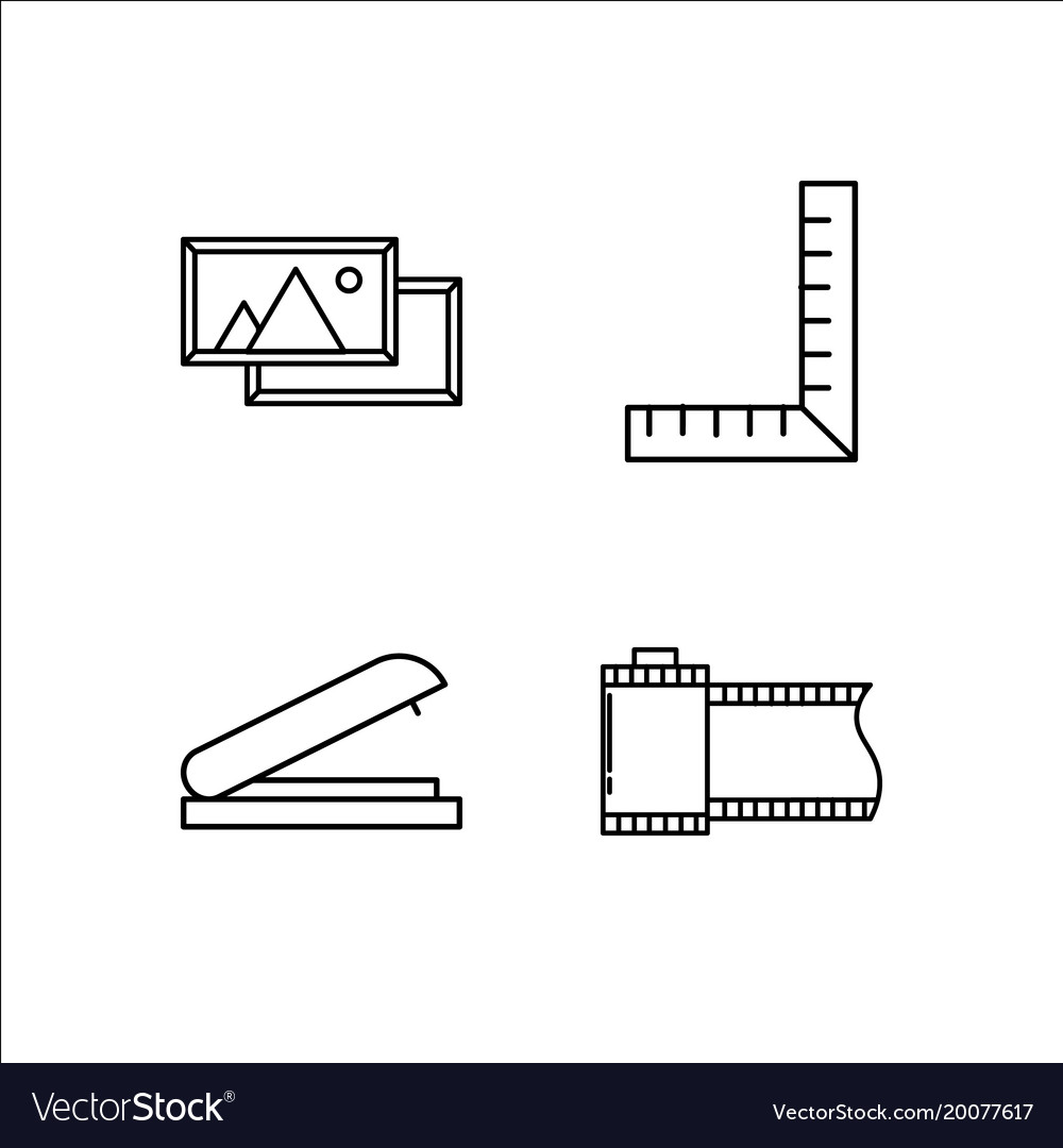 Design and studio simple linear icon setsimple