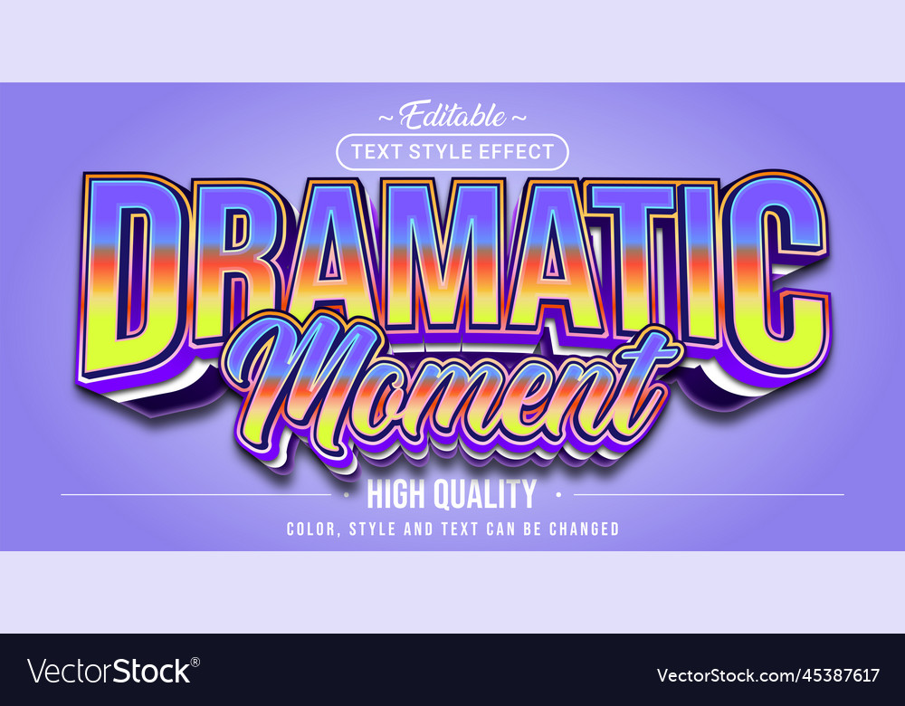Editable text style effect - dramatic moment Vector Image