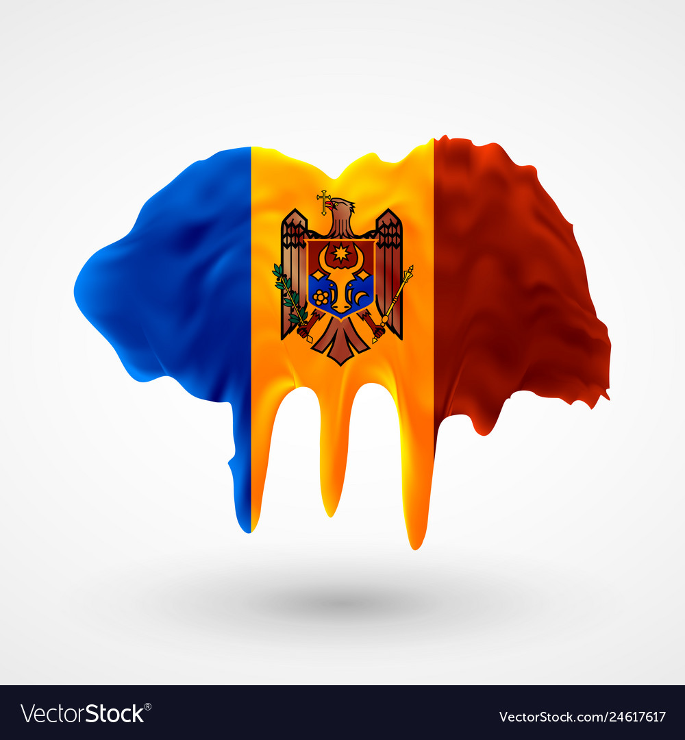 Isolated the flag of moldova painted colors