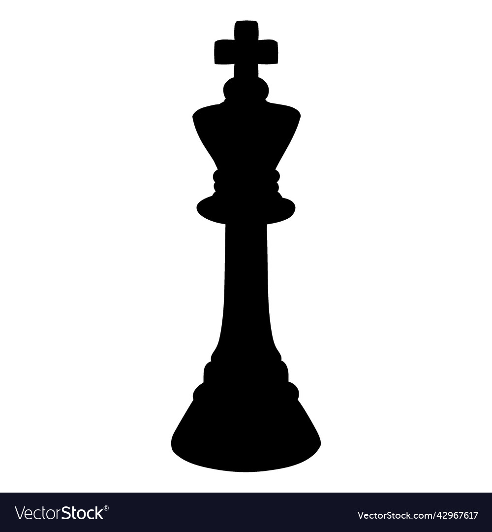 King chess piece realistic silhouette Royalty Free Vector