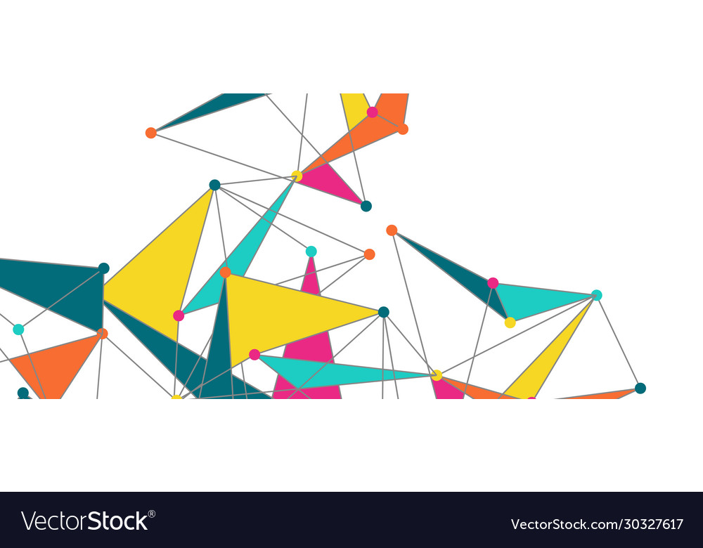 Line points connections triangular technology Vector Image Line points connections triangular technology
