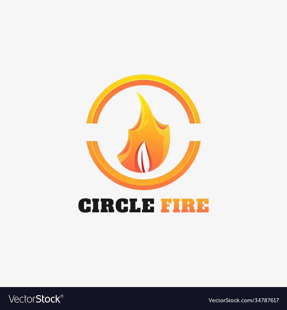 Logo Kreis Feuer Gradienten bunten Stil vector image Logo Kreis Feuer Gradienten bunten Stil