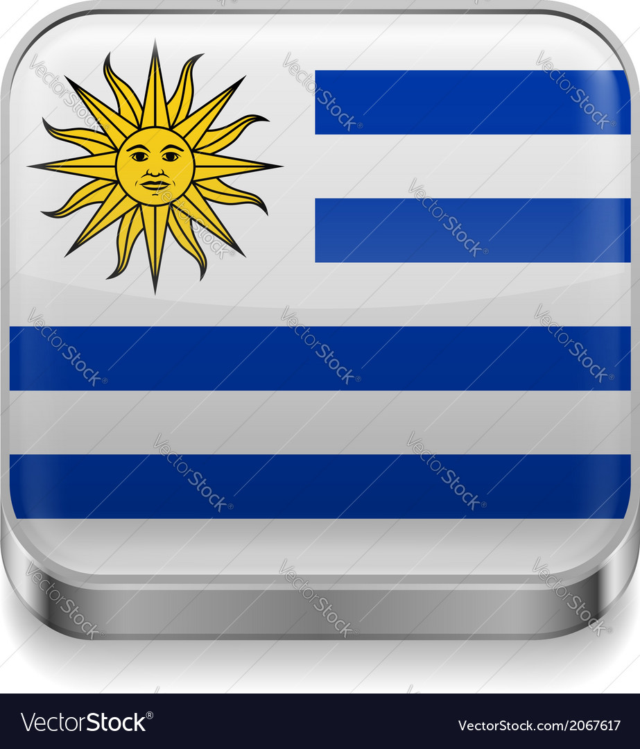 Metal icon of uruguay