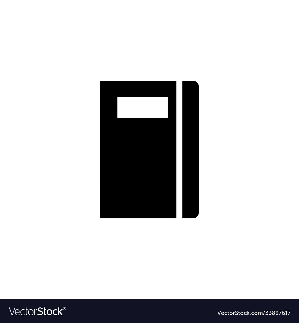 Minimal simple book icon in solid black color