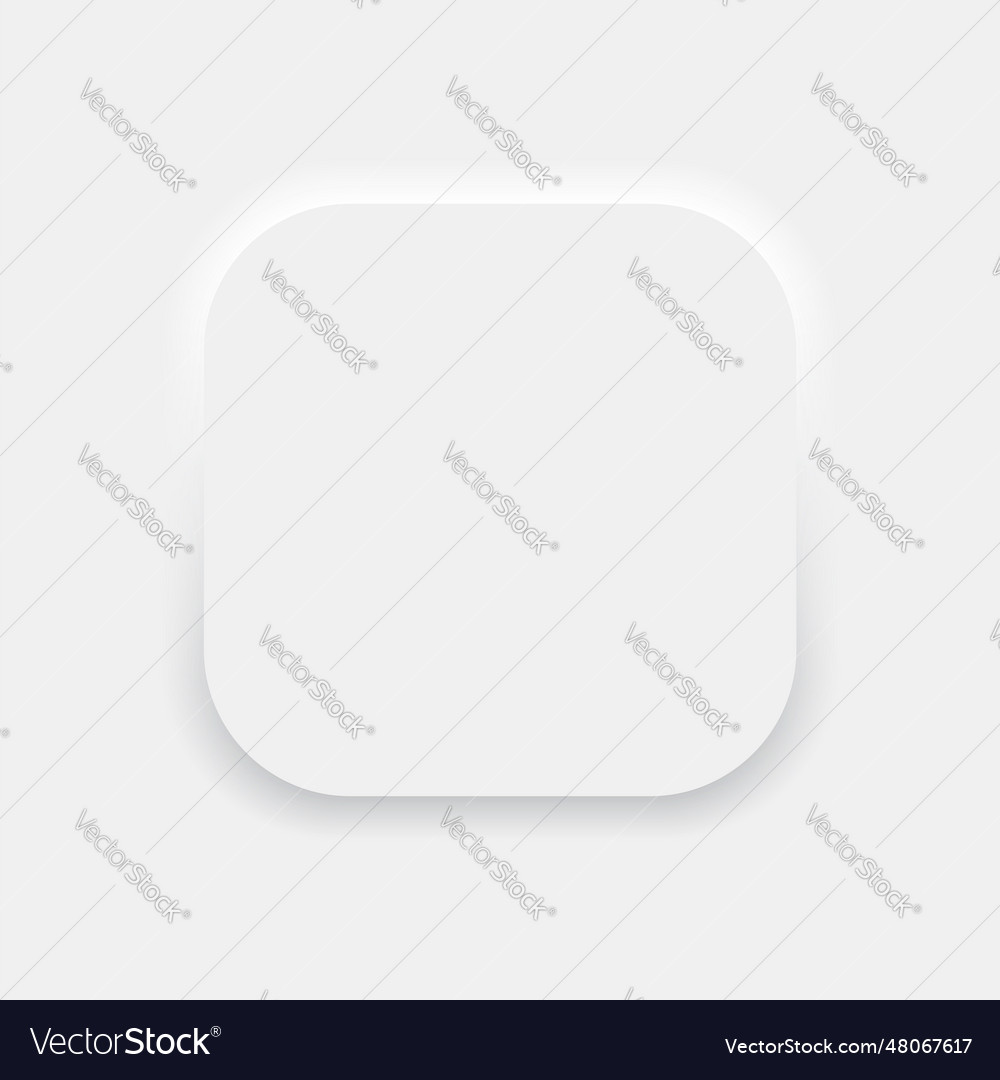 Neumorphism square soft ui icon mockup element Vector Image Neumorphism square soft ui icon mockup element