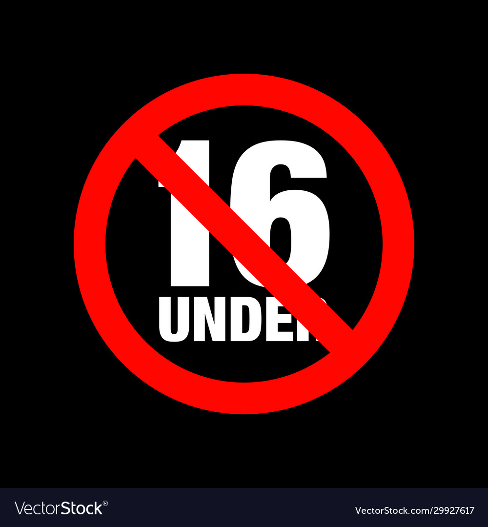 No under sixteen entry badge Royalty Free Vector Image