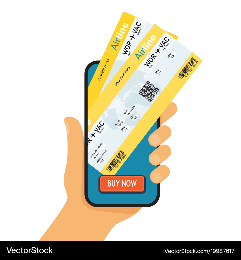 Online Ticket Purchase Royalty Free Vector Image