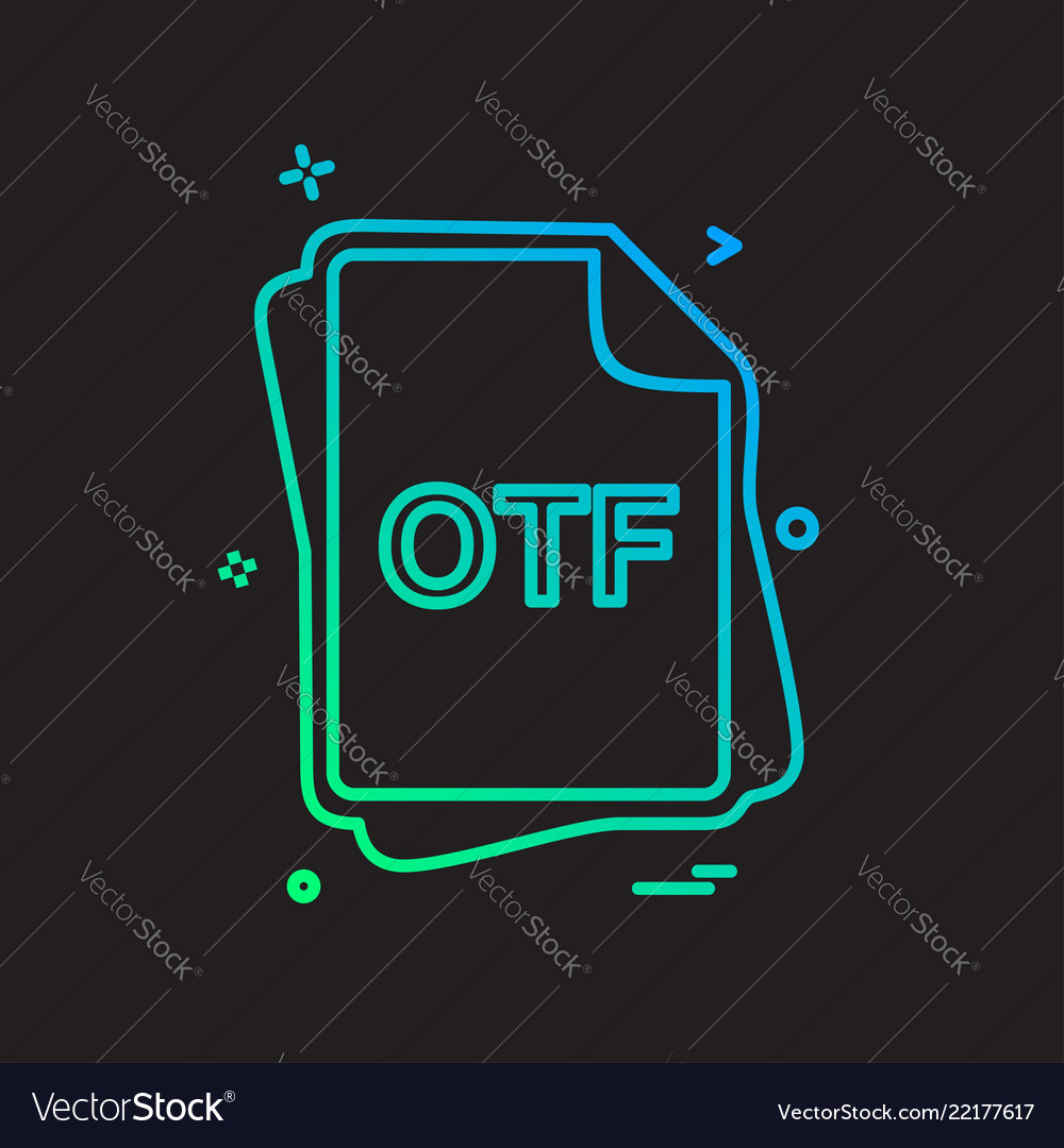 Otf file type icon design vector image Otf file type icon design