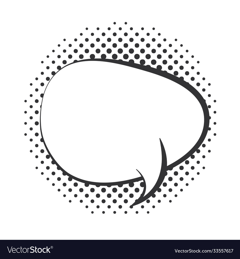 Pop art empty speech bubble halftone style linear Vector Image