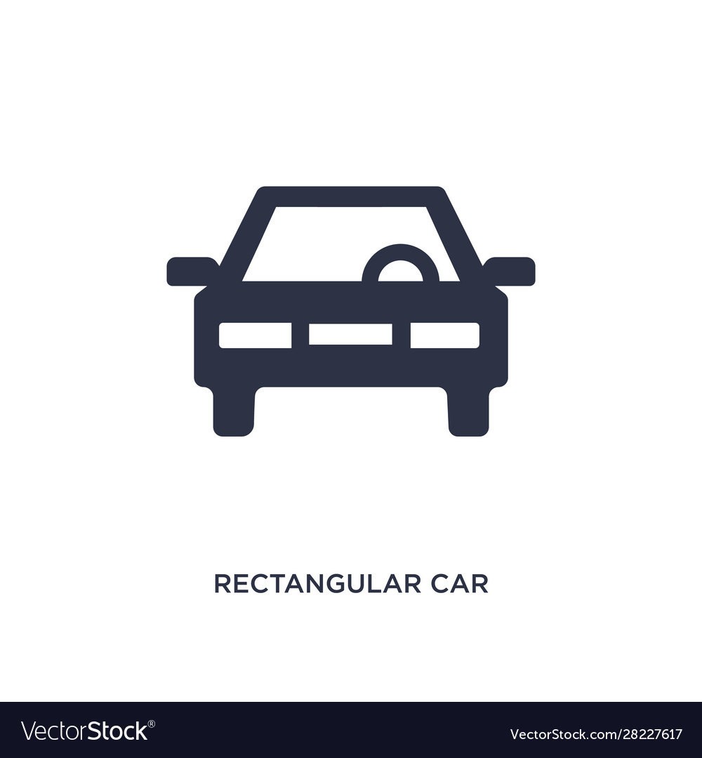 Rectangular car icon on white background simple