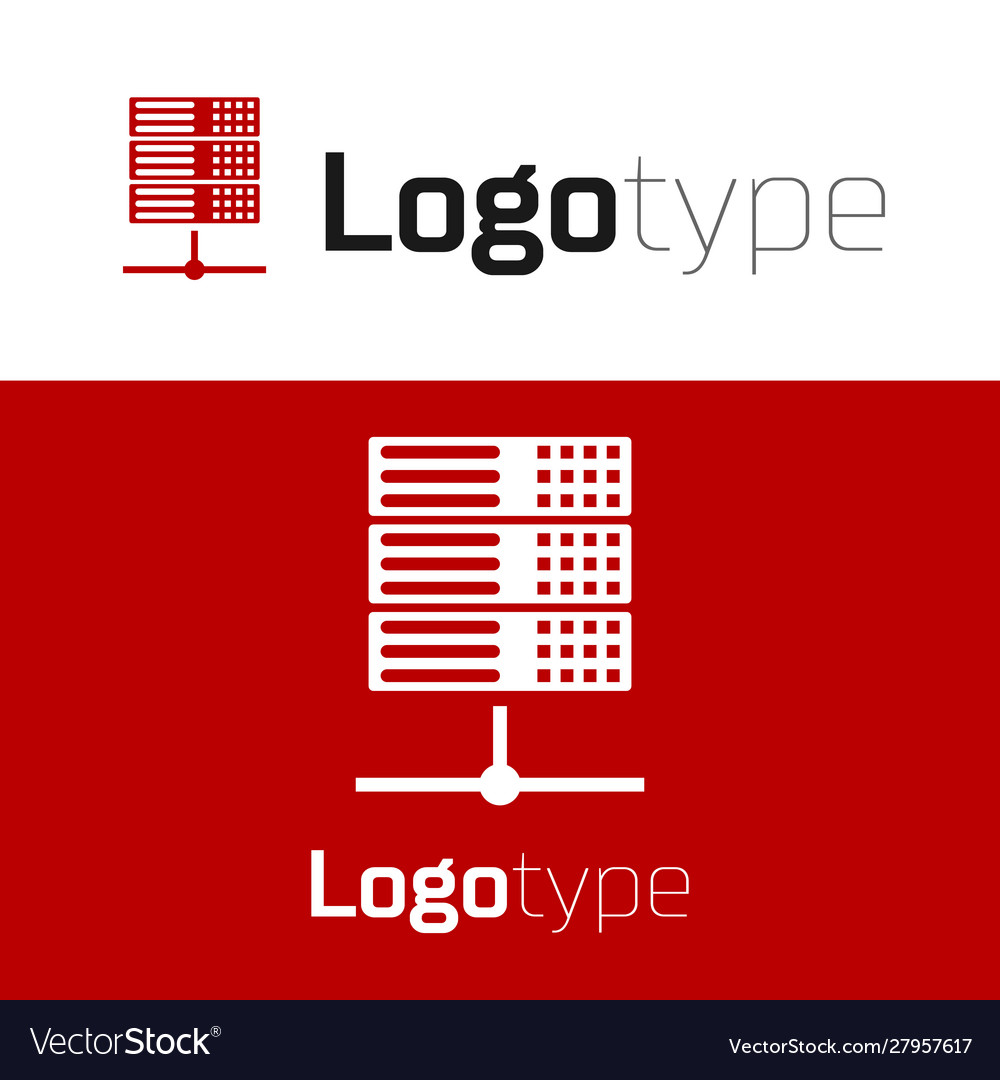 Red server data web hosting icon isolated Vector Image Red server data web hosting icon isolated