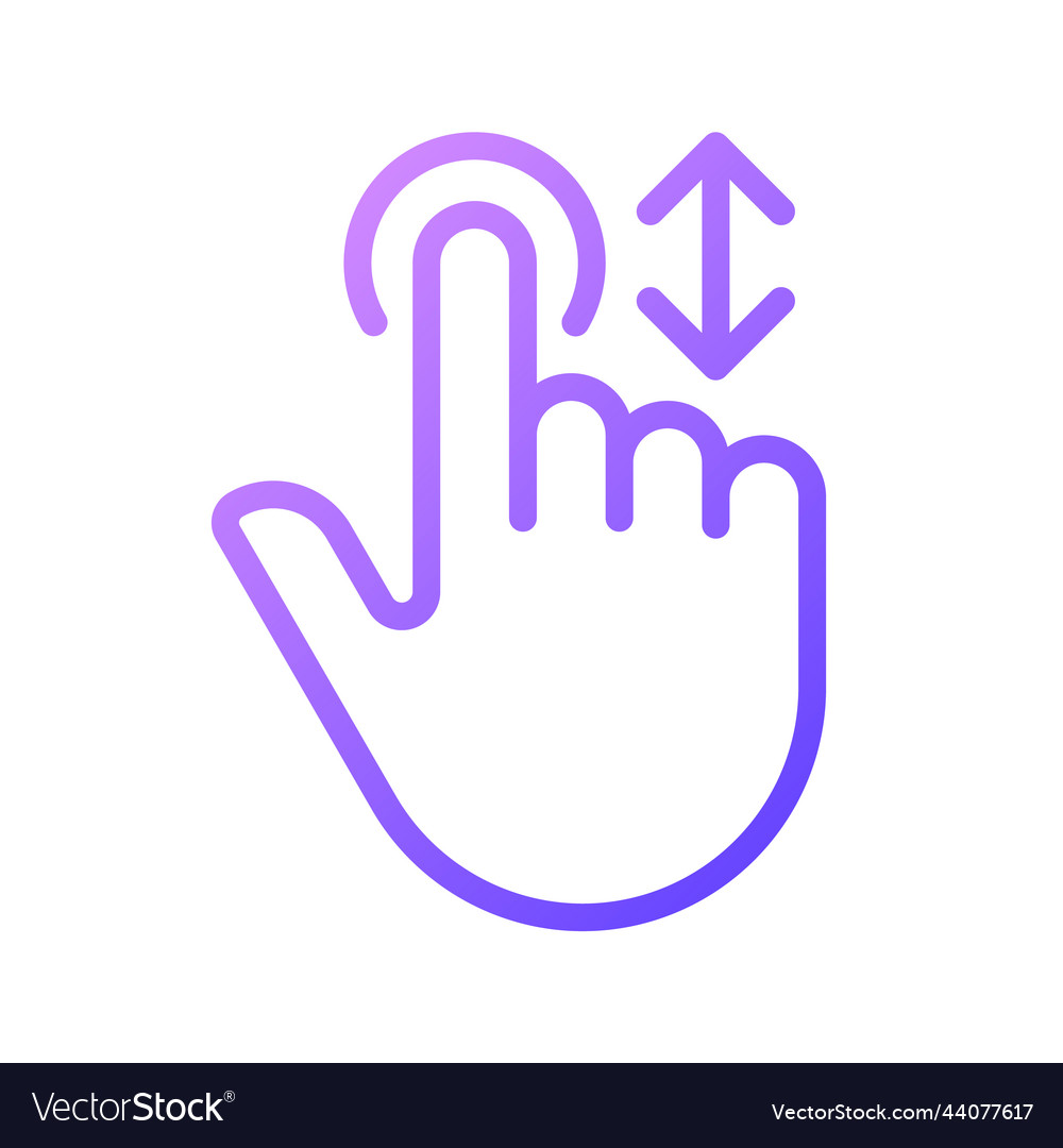 Scrolling vertically gradient linear icon vector image Scrolling vertically gradient linear icon