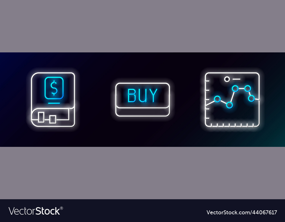 Set line browser with growth graph financial book vector image Set line browser with growth graph financial book
