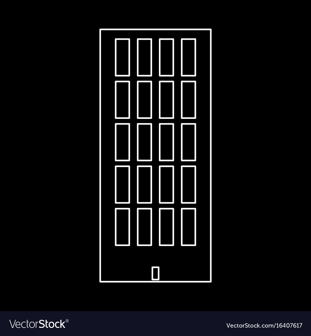 Sky tower building white color path icon
