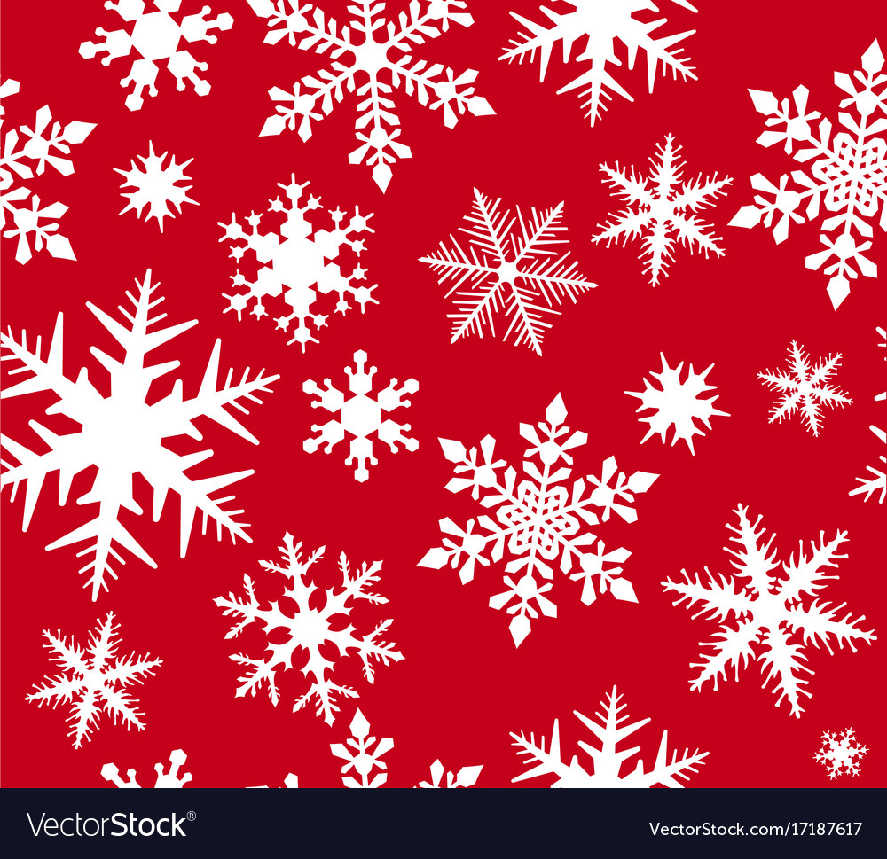 Snowflake Pattern on Red