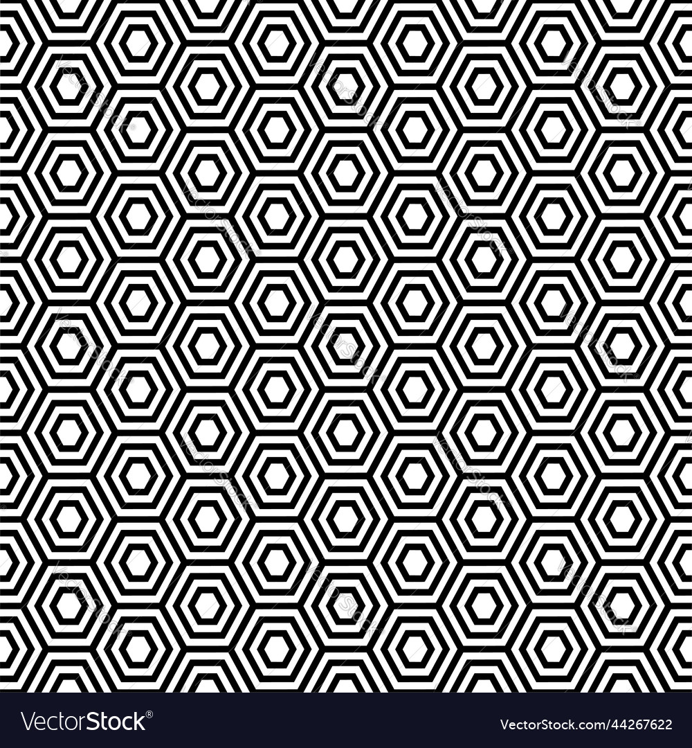 A seamless pattern of bold nested hexagons