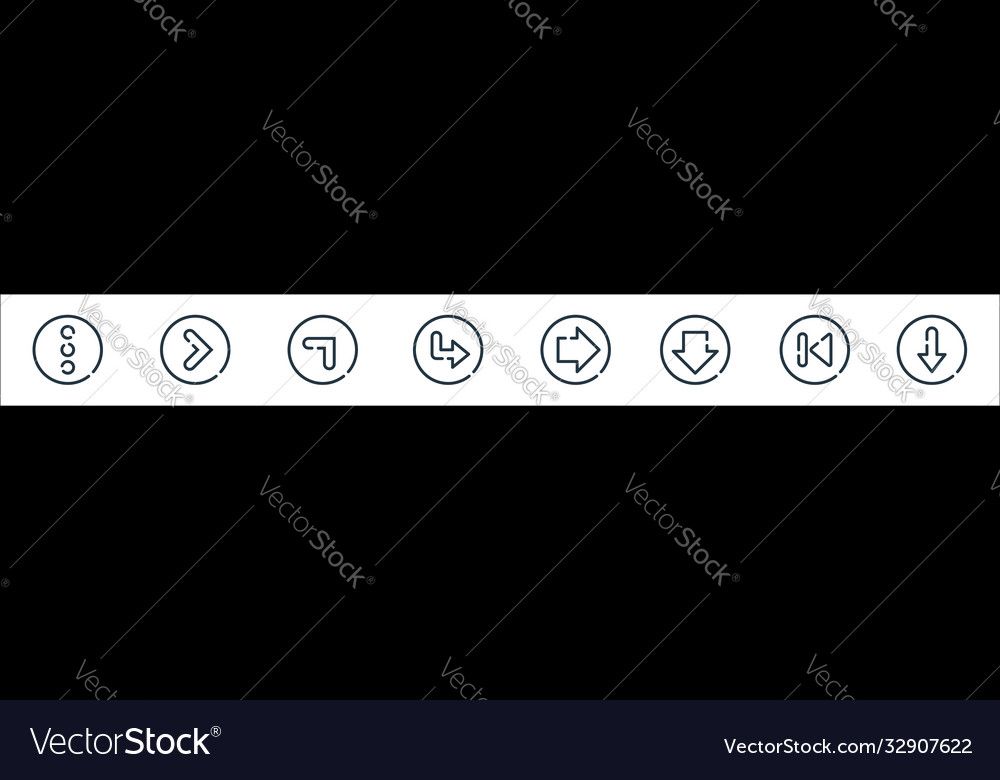 Arrow line icons linear set quality vector image Arrow line icons linear set quality