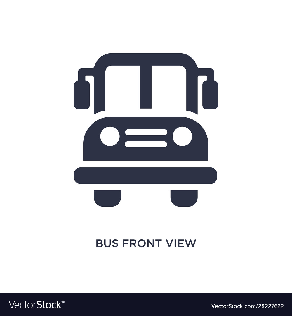 Bus front view icon on white background simple vector image Bus front view icon on white background simple