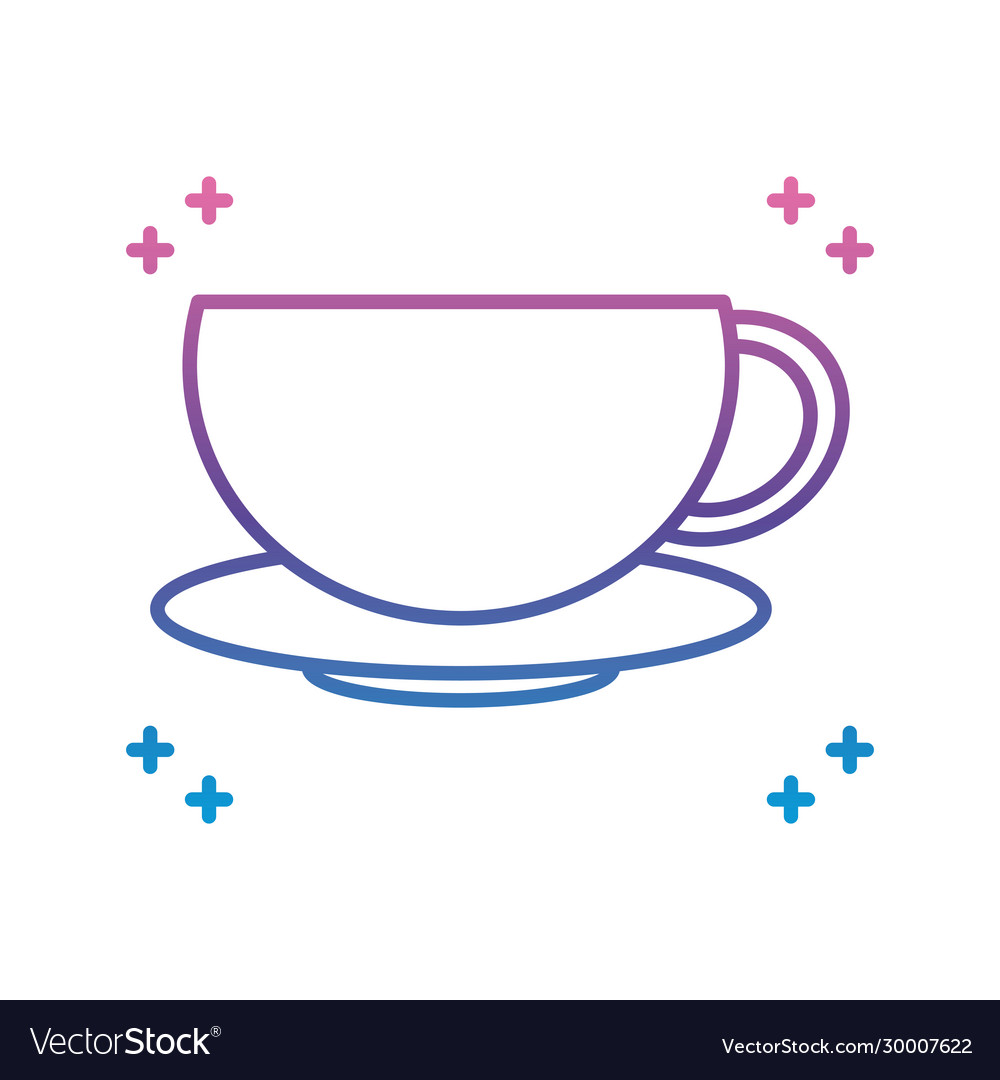 Coffee mug icon gradient line style