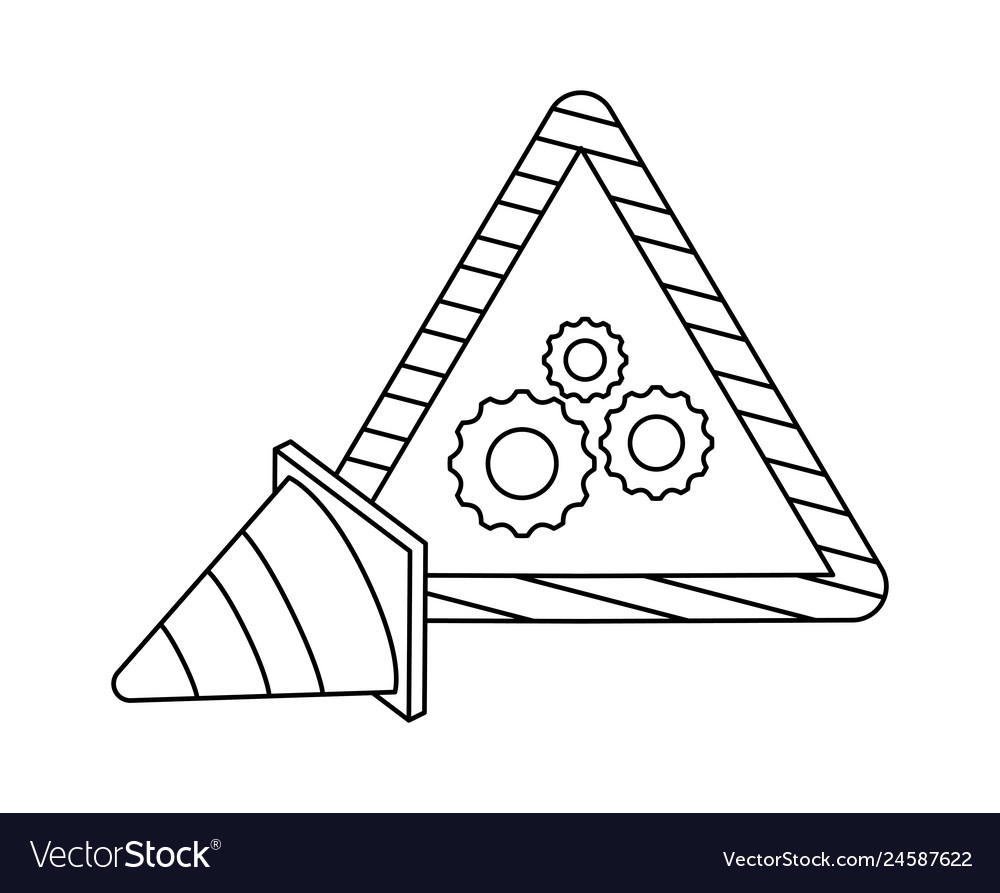 Cone and signaling with gears Vector Image Cone and signaling with gears