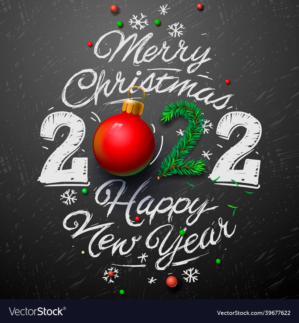 Merry christmas and happy new year 2022 greeting Vector Image