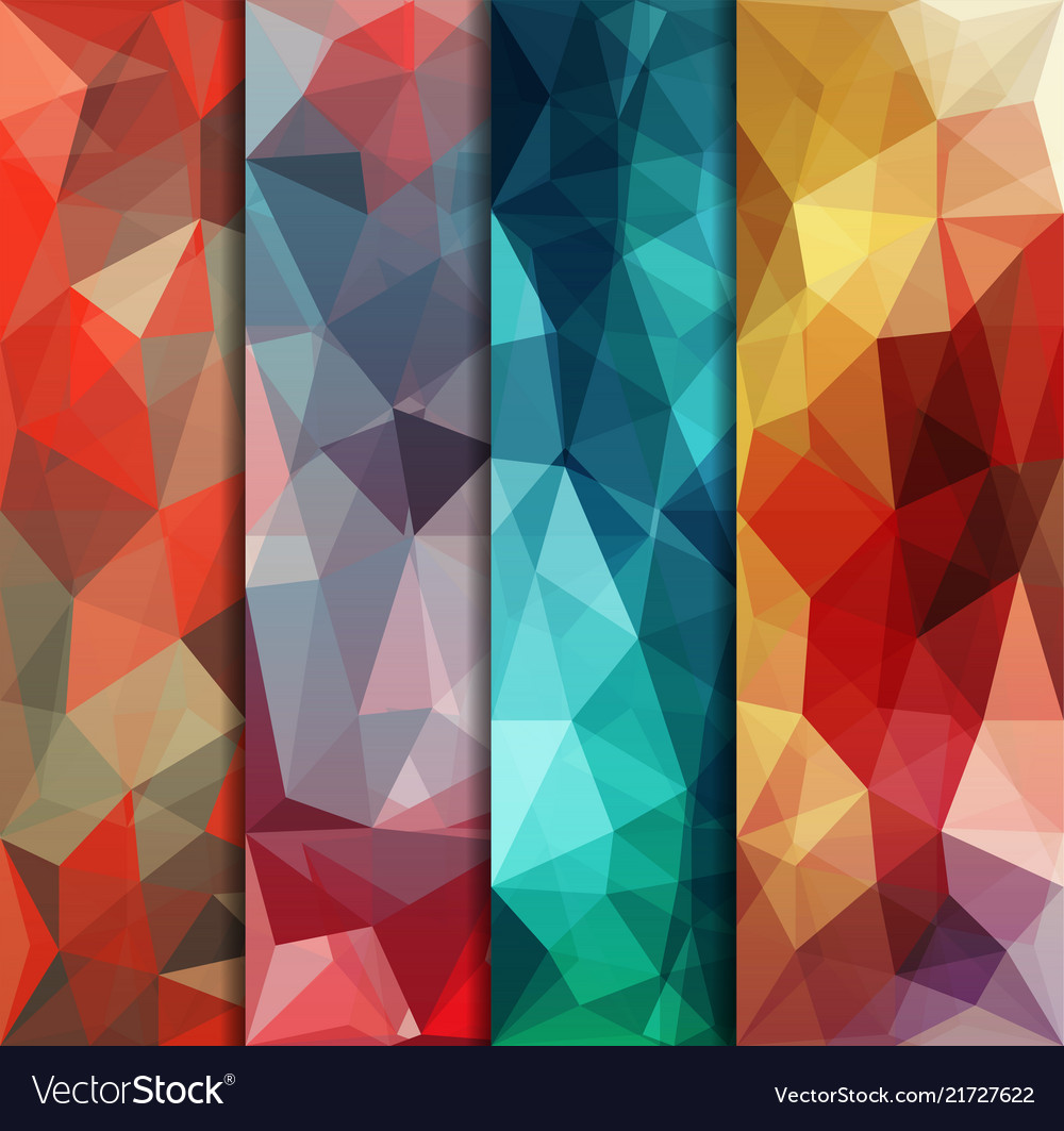 Polygonal backgrounds set with abstract
