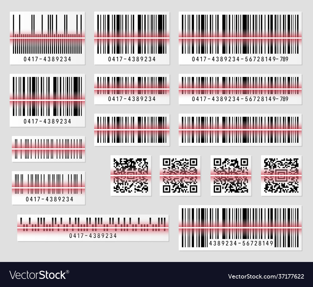 Set product barcode and qr code vector image Set product barcode and qr code