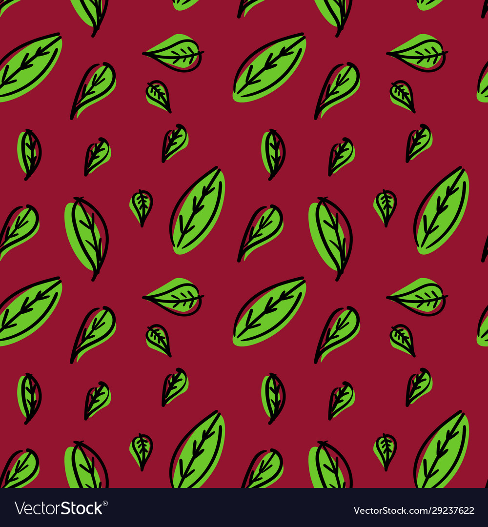 Simple colorful pattern with abstract leaves vector image Simple colorful pattern with abstract leaves