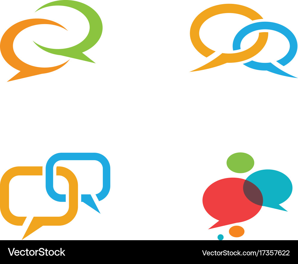 Speech bubble icon logo template Royalty Free Vector Image