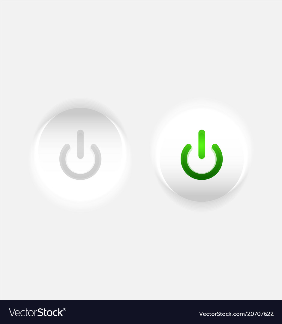 Start power button ui icon design on off symbol vector image Start power button ui icon design on off symbol