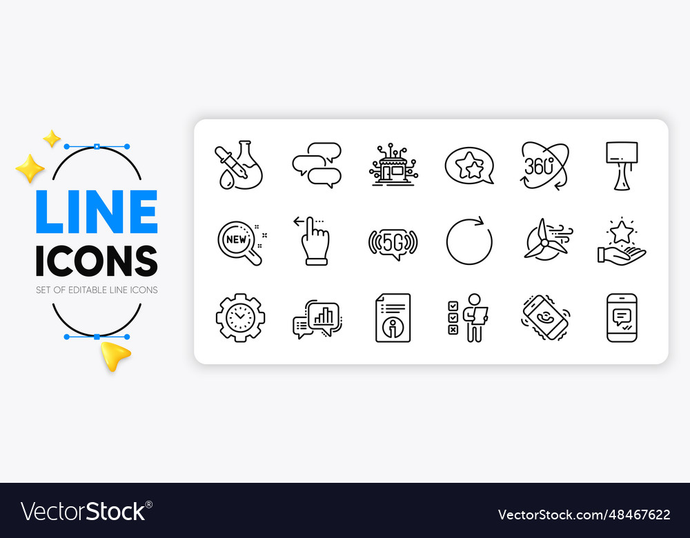 Time management message and call center line vector image Time management message and call center line