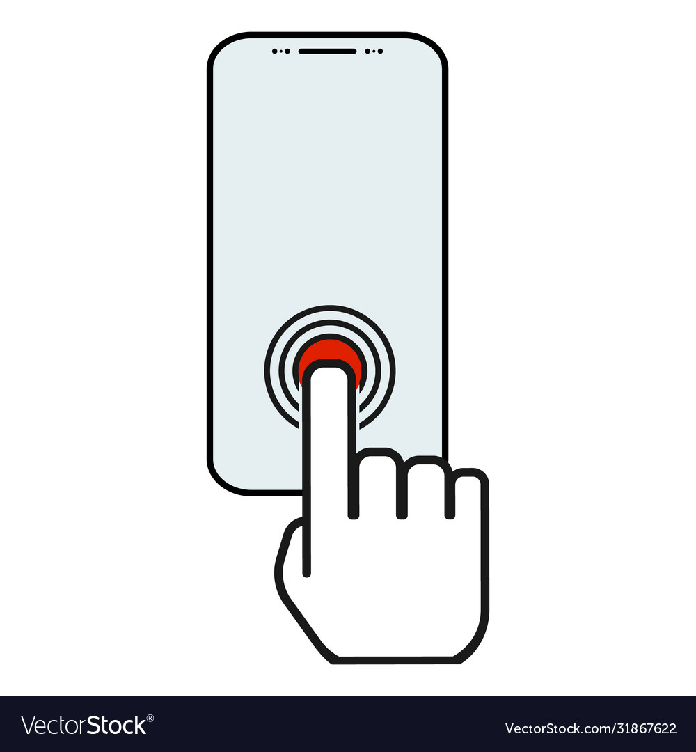 Touch screen icon for app website ui etc click vector image Touch screen icon for app website ui etc click
