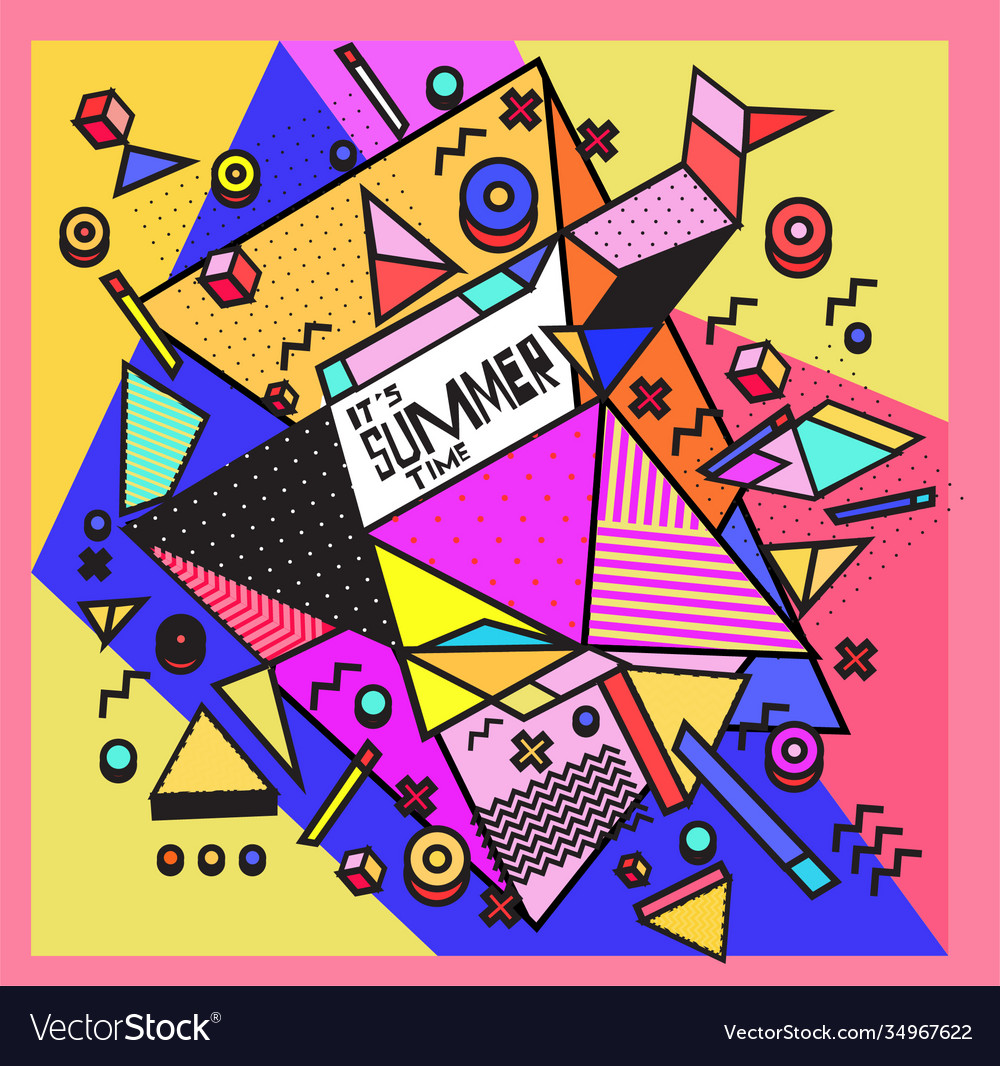 Triangle geometric forms for summer design event vector image Triangle geometric forms for summer design event