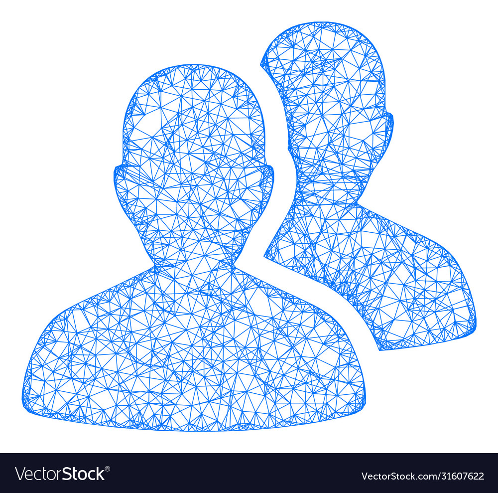 Web mesh users icon Vector Image Web mesh users icon
