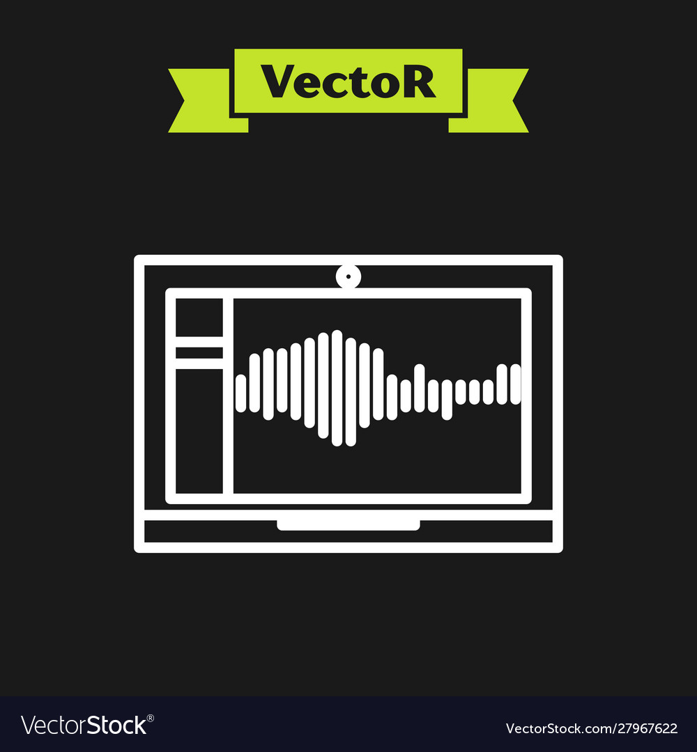 White line sound or audio recorder editor vector image White line sound or audio recorder editor