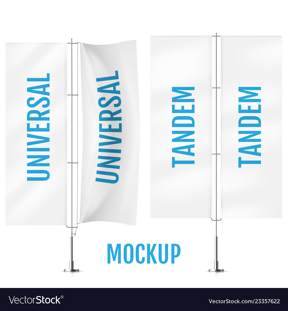 White Textile Universal Banner Flags Banner Vector Image