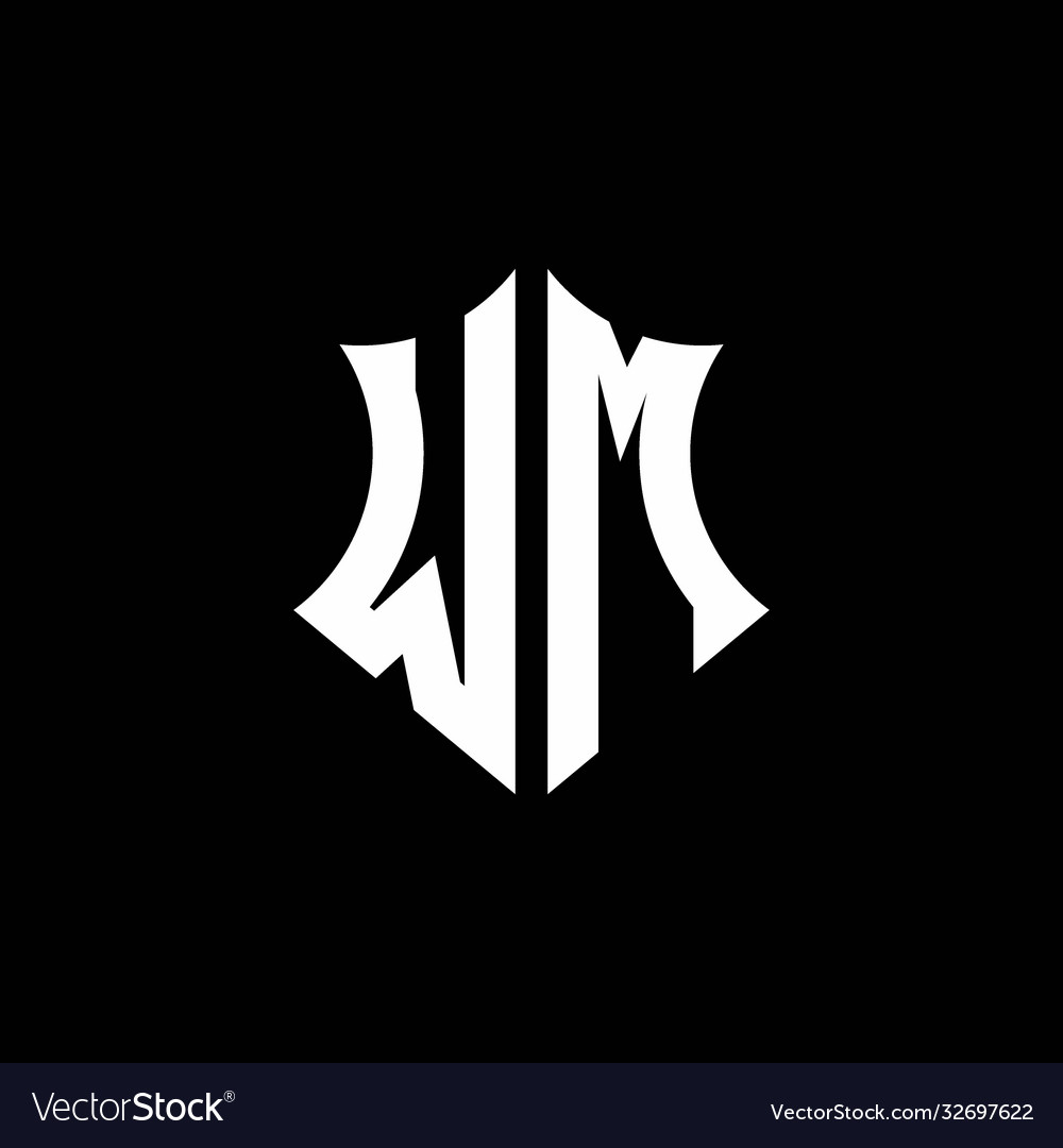Wm monogram logo with a sharp shield style