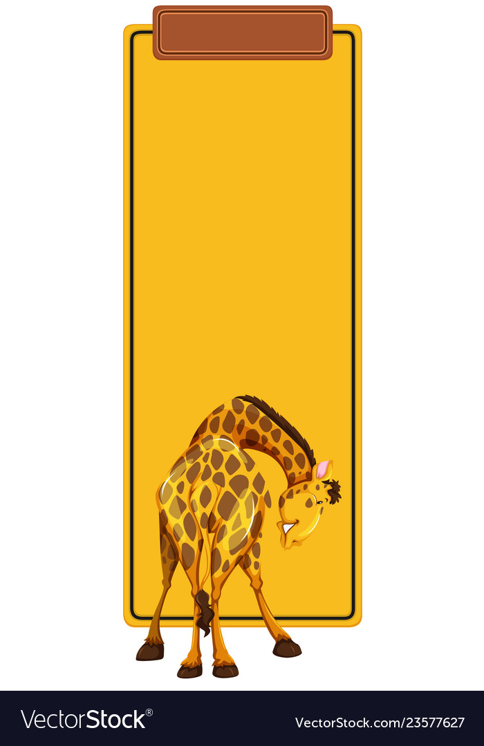 A giraffe on blank template Royalty Free Vector Image