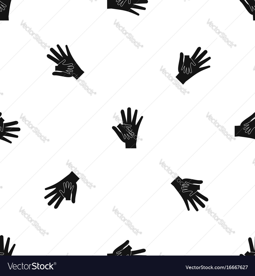 Baby and mother hand pattern seamless black Vector Image