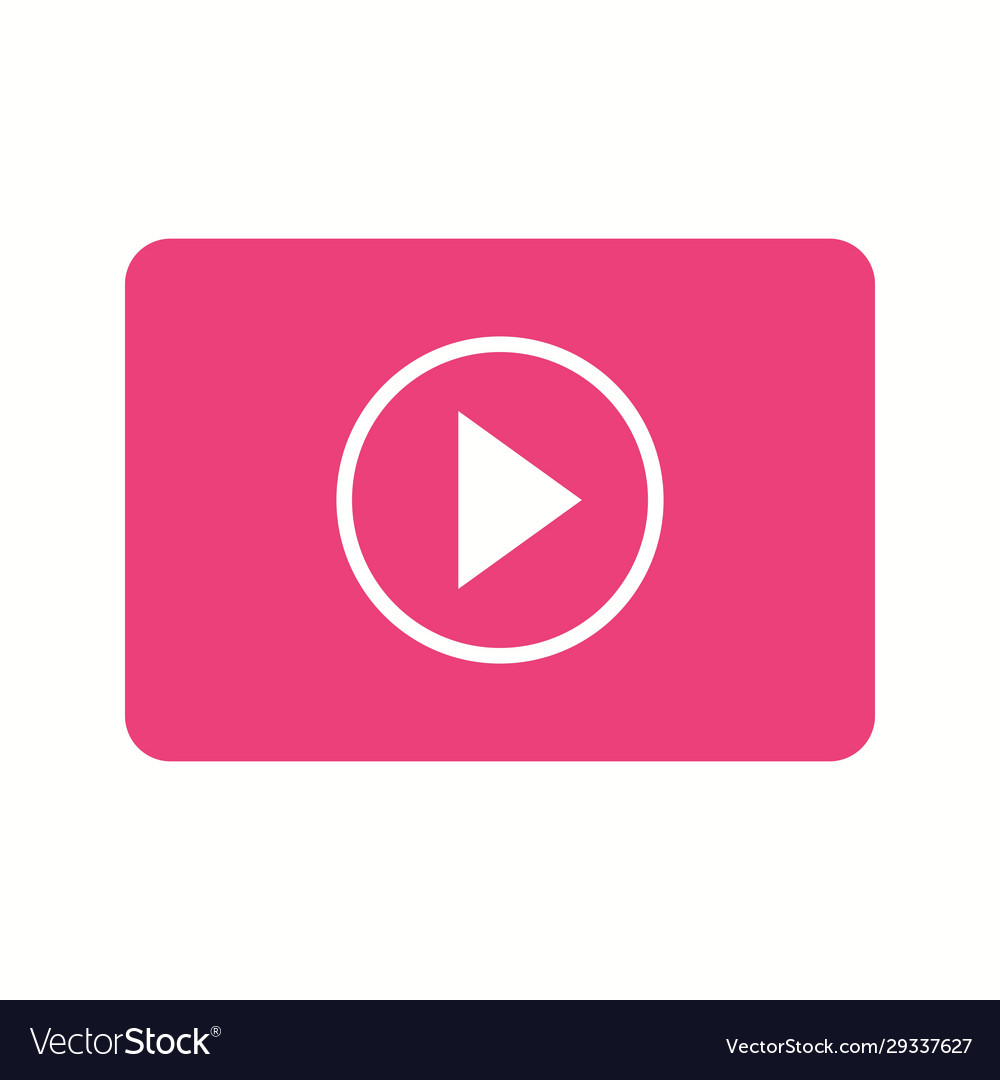 Beautiful video player glyph icon