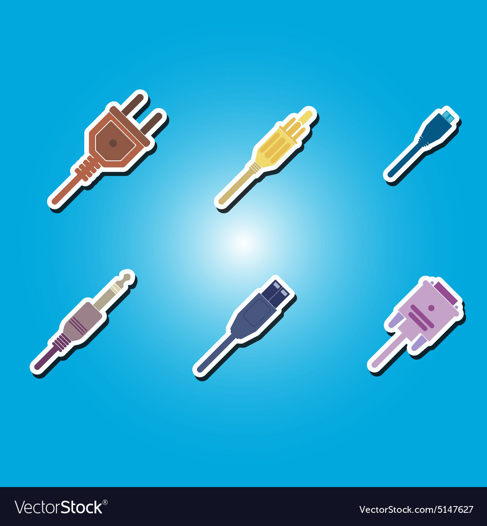 Color icons with different power cord plug
