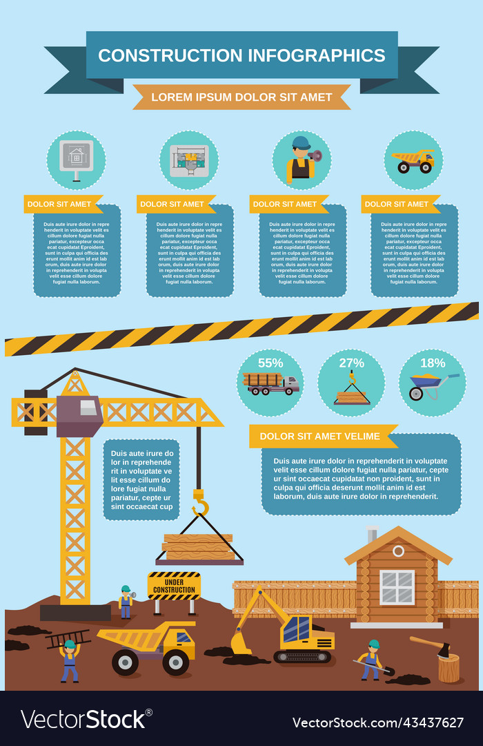 Construction infographics set Royalty Free Vector Image