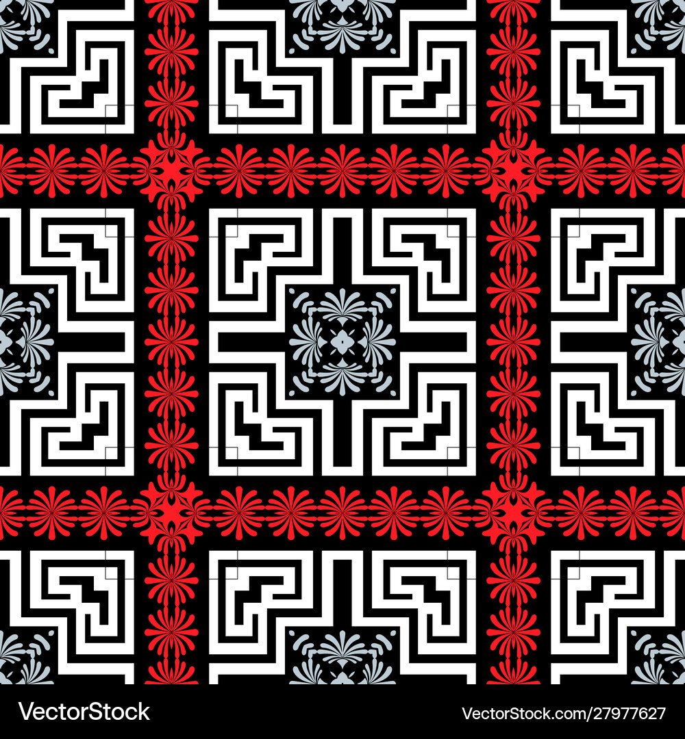 Floral greek seamless pattern geometric Royalty Free Vector