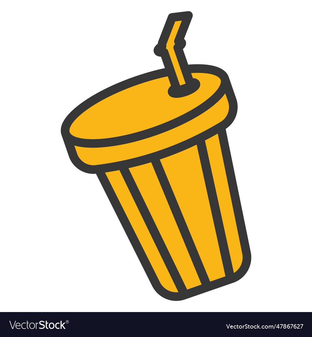 Isolated colored soda plastic cup sketch icon