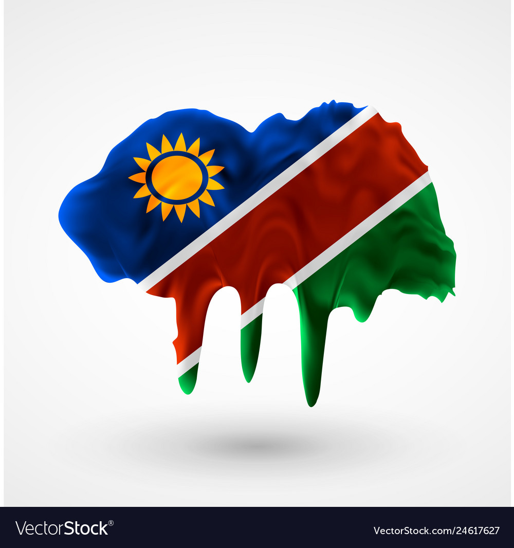 Isolated flag of namibia painted colors