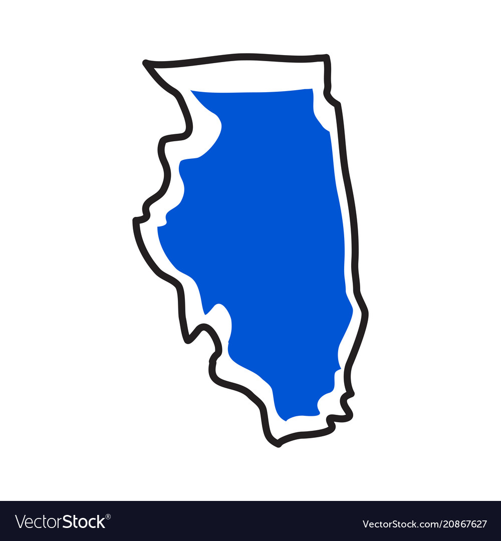 Isolated map of the state of illinois Royalty Free Vector