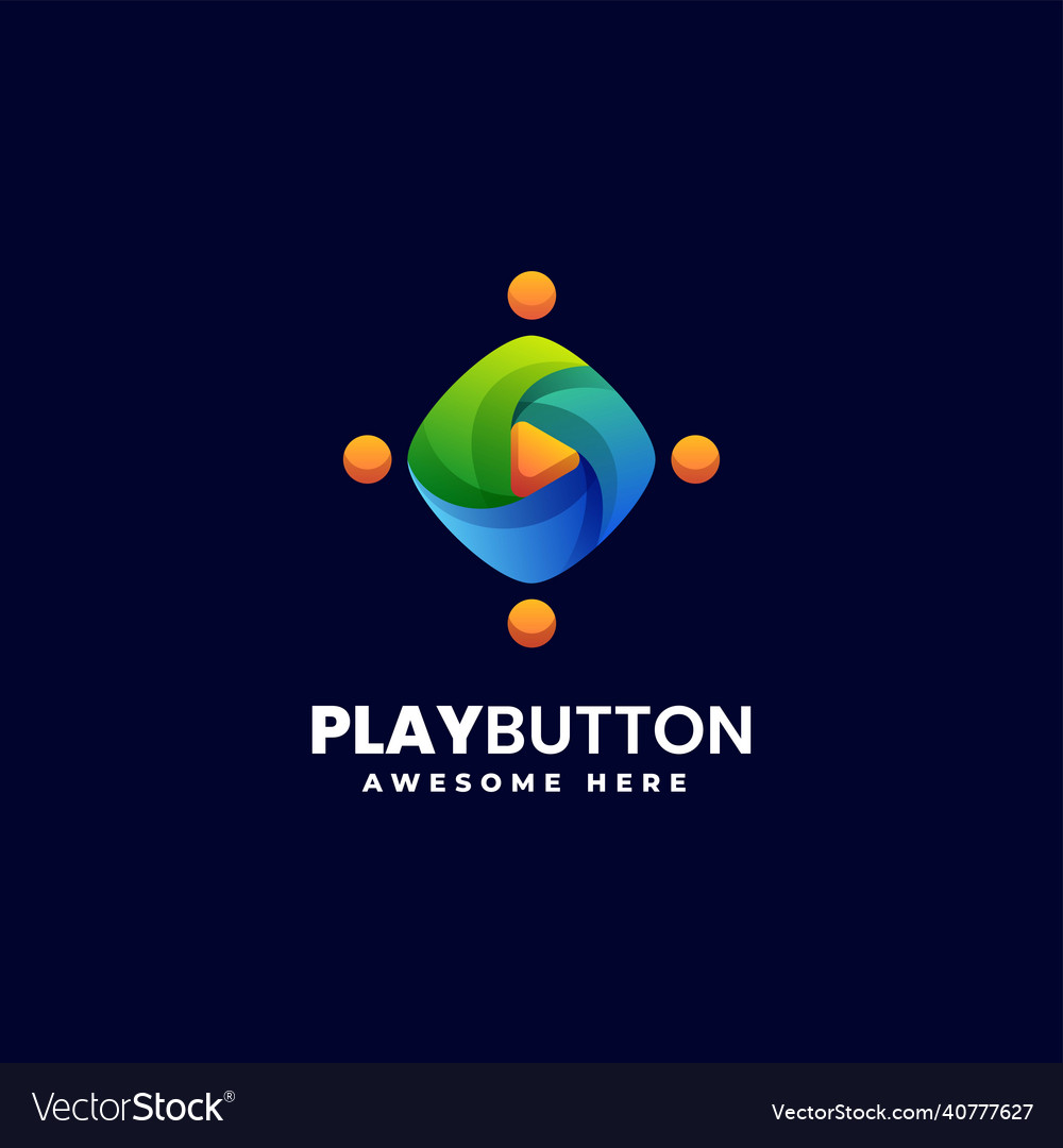 Logo play button gradient colorful style